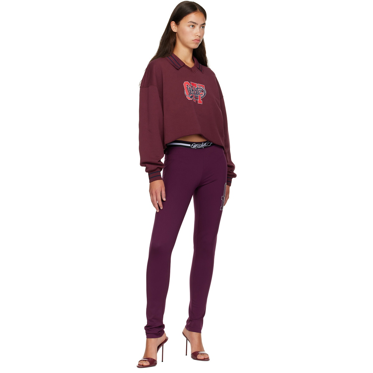 Off-White Purple Ly College Sport Leggings