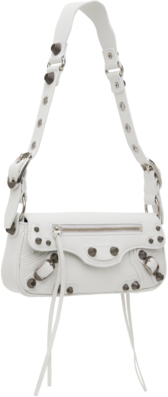 Le Cagole XS leather shoulder bag in white - Balenciaga