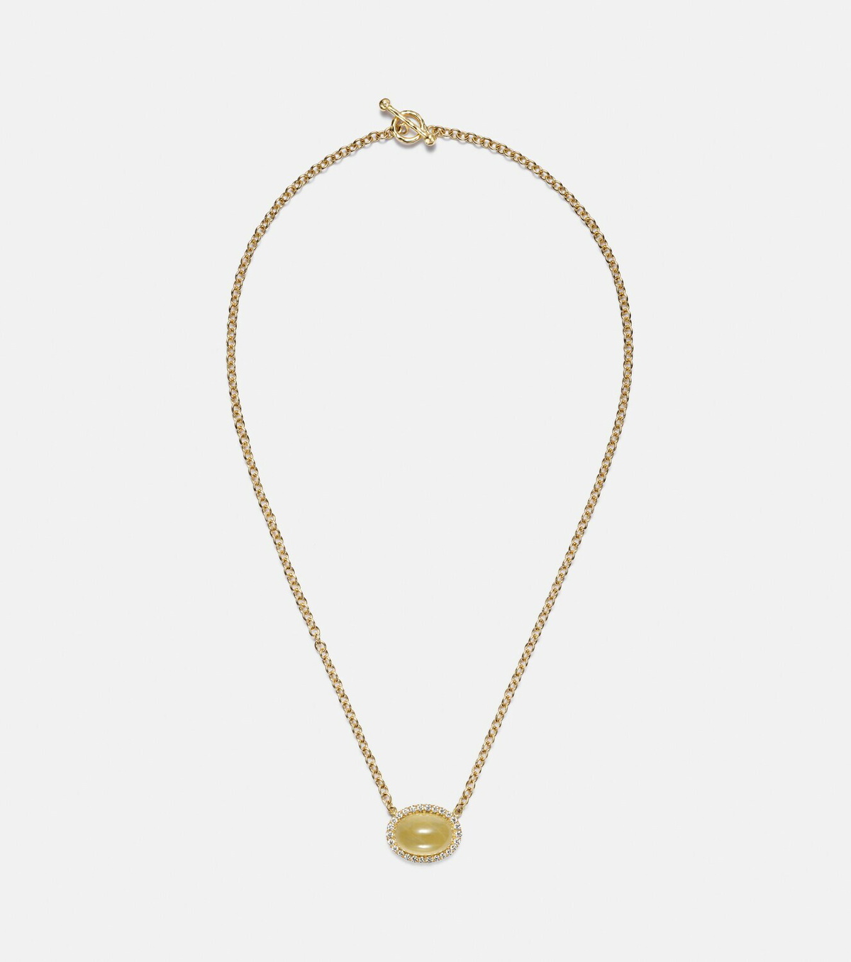 Octavia Elizabeth Bermuda Grass 18kt gold chain necklace with beryl and diamonds