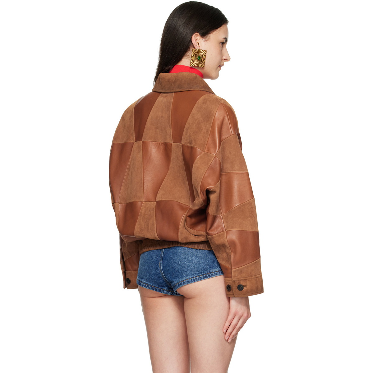 Versace Tan Blouson Leather Jacket