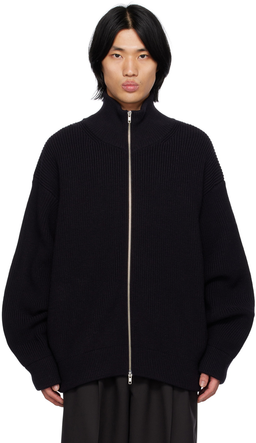 stein Navy Ribbed Track Jacket