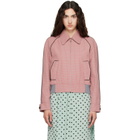 Marni Red Plaid Crop Bomber Jacket