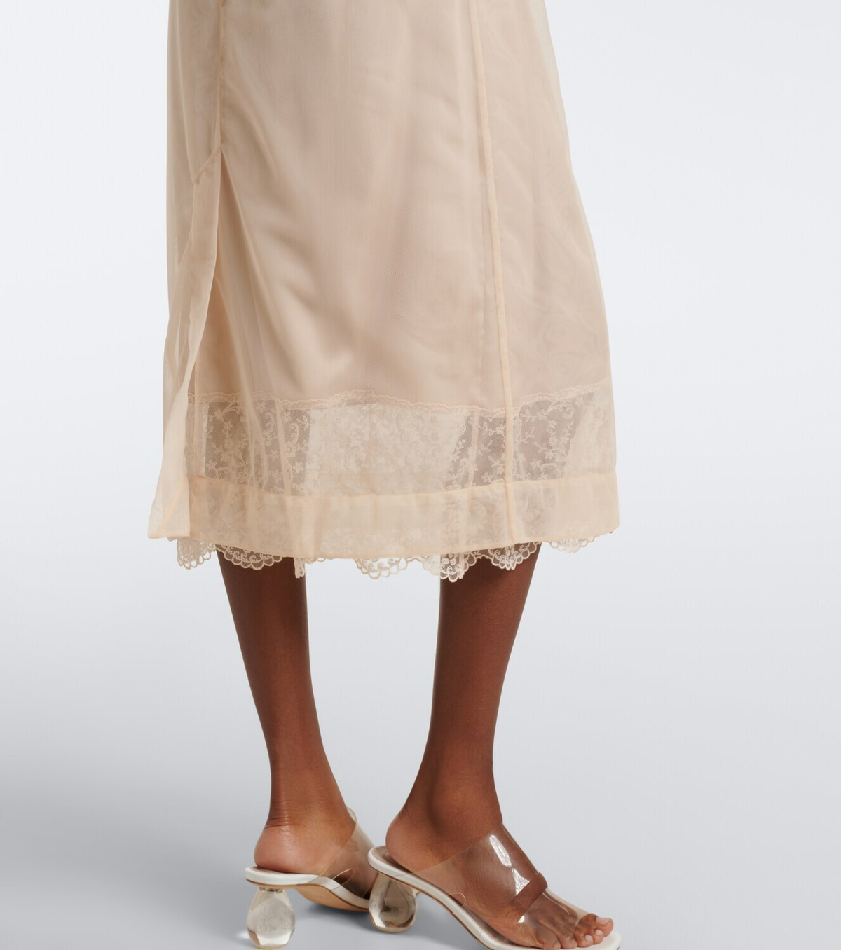 Simone Rocha Embellished floral-appliqué tulle midi dress