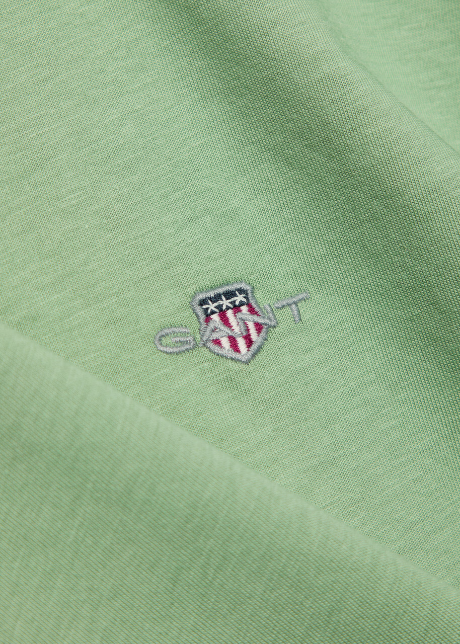 Gant Logo-embroidered Cotton T-shirt Light Green