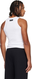 Marine Serre White Moon Logo Ribbed Jersey Tank Top