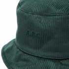 A.P.C. Alex Corduroy Bucket Hat in Pine Green