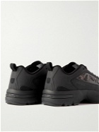 Stone Island - Grime Rubber-Trimmed Leather and Ripstop Sneakers - Black