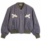 Story mfg. Men's Hand Applique Seed Bomber Jacket in Purple Peace