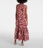 Asceno Oslo floral silk twill midi dress