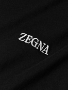 Zegna - Slim-Fit Logo-Embroidered Cotton-Jersey T-Shirt - Black