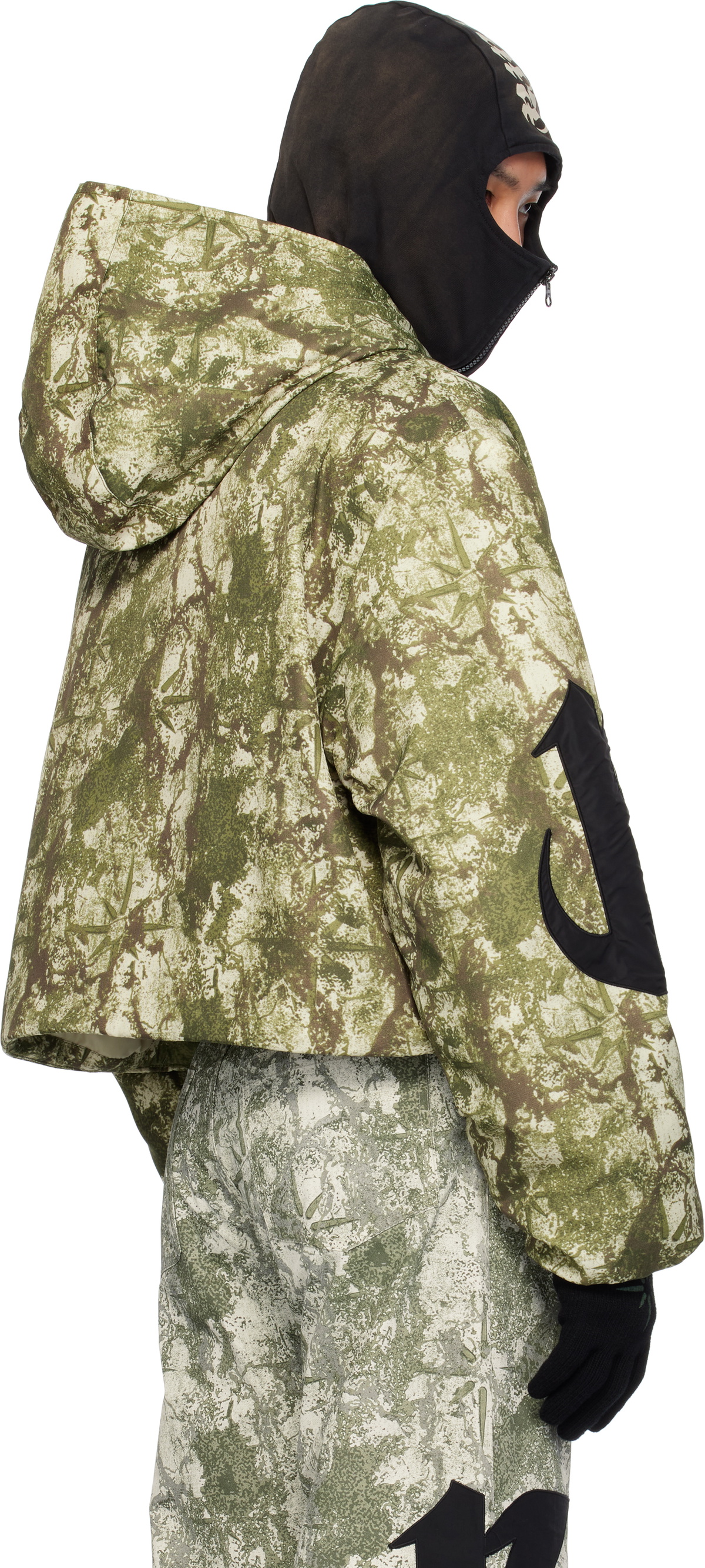 KUSIKOHC Green Pattern Anorak Windbreaker Jacket