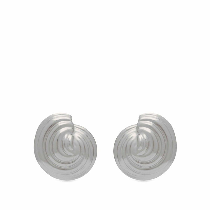 Photo: Missoma Women's Shell Dome Oversized Stud Earrings in Silver 