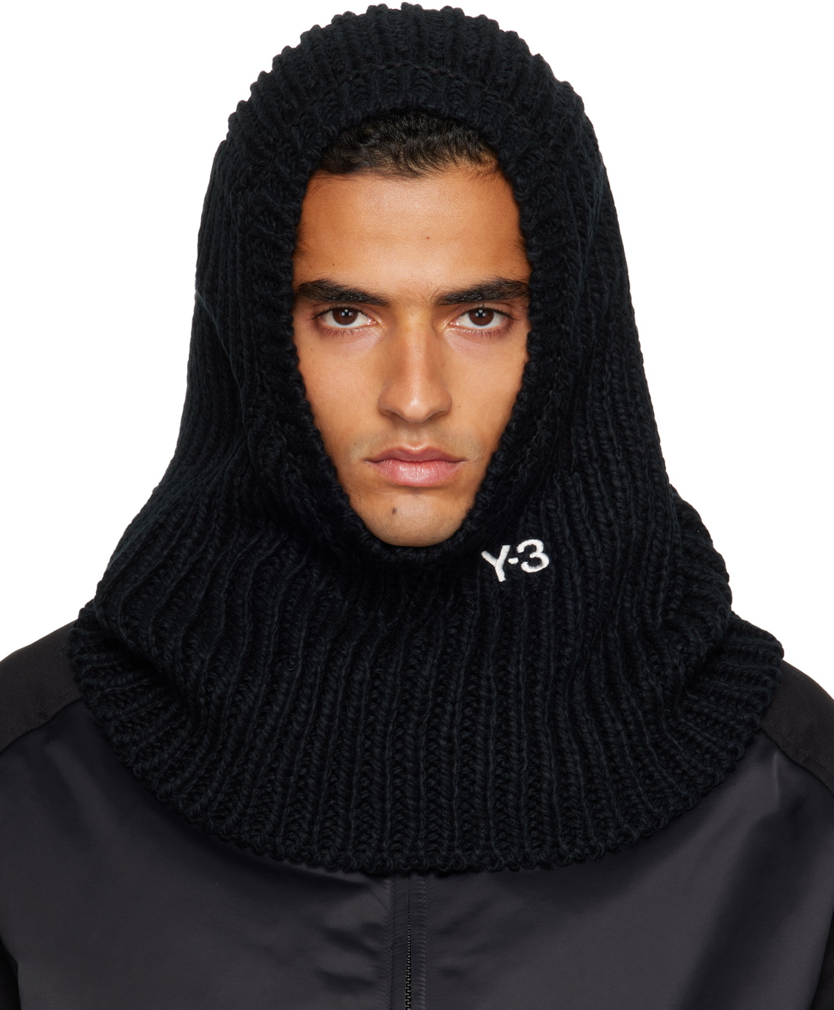 Y-3 Black Knitted Hood Balaclava