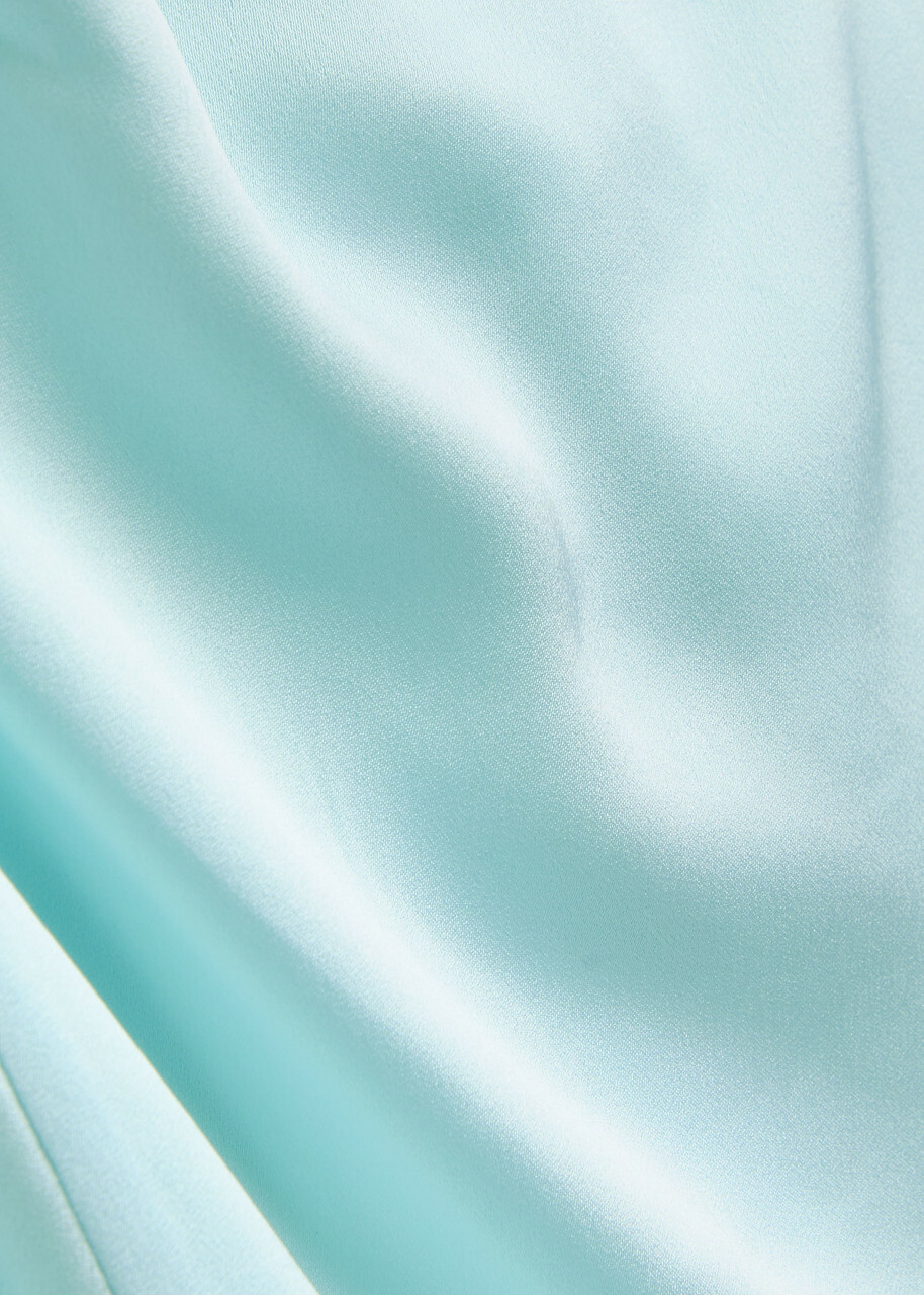 Simkhai Marabella Draped Satin Maxi Dress Light Blue