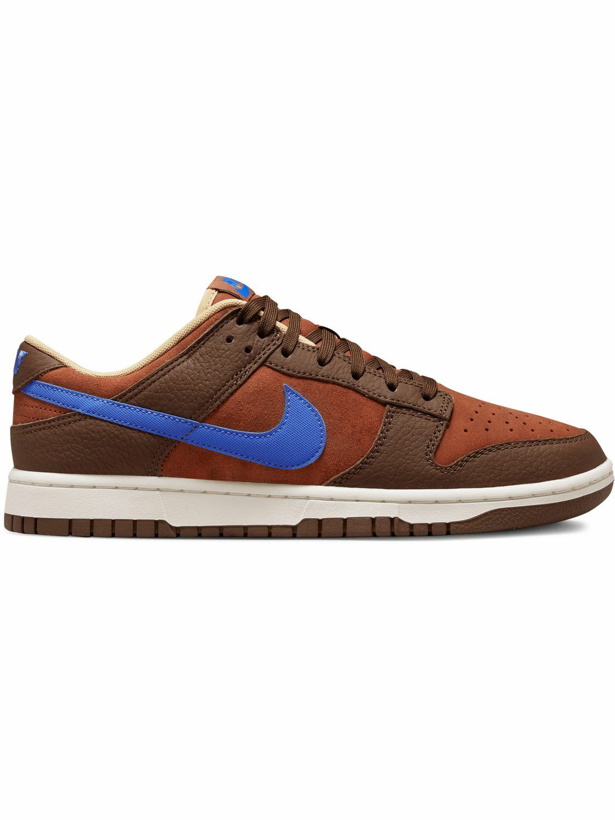 Photo: Nike - Dunk Low Retro Leather-Trimmed Suede Sneakers - Brown