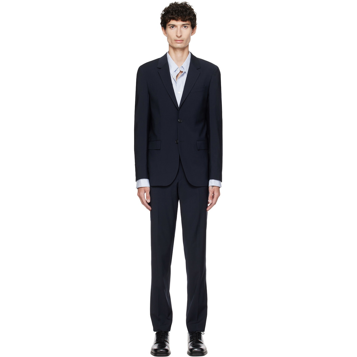BOSS Navy Two-Piece Slim-Fit Stretch Virgin Wool Suit