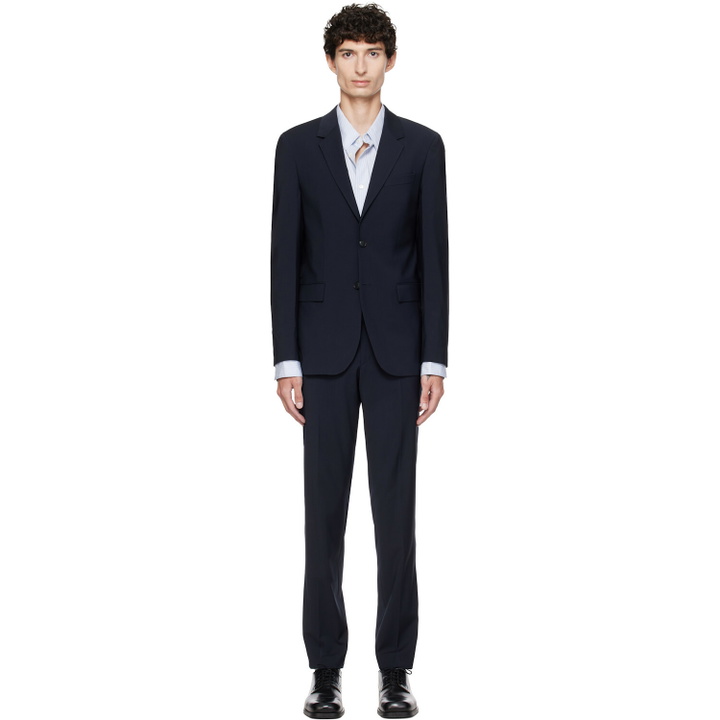 Photo: BOSS Navy Two-Piece Slim-Fit Stretch Virgin Wool Suit