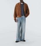 Miu Miu Logo striped cotton-blend polo sweater