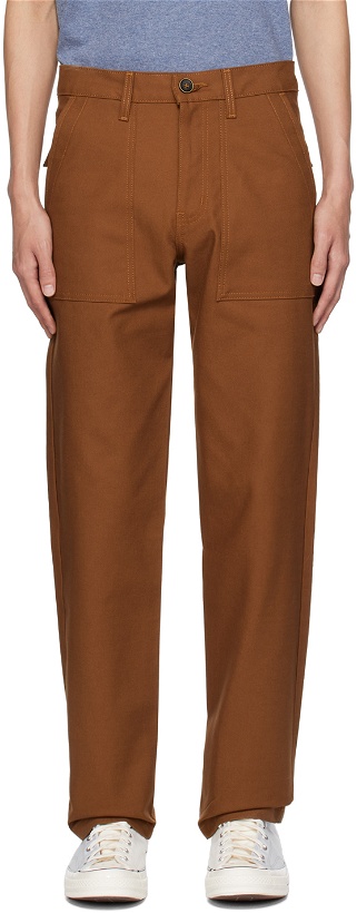Photo: Naked & Famous Denim Brown Straight-Leg Trousers
