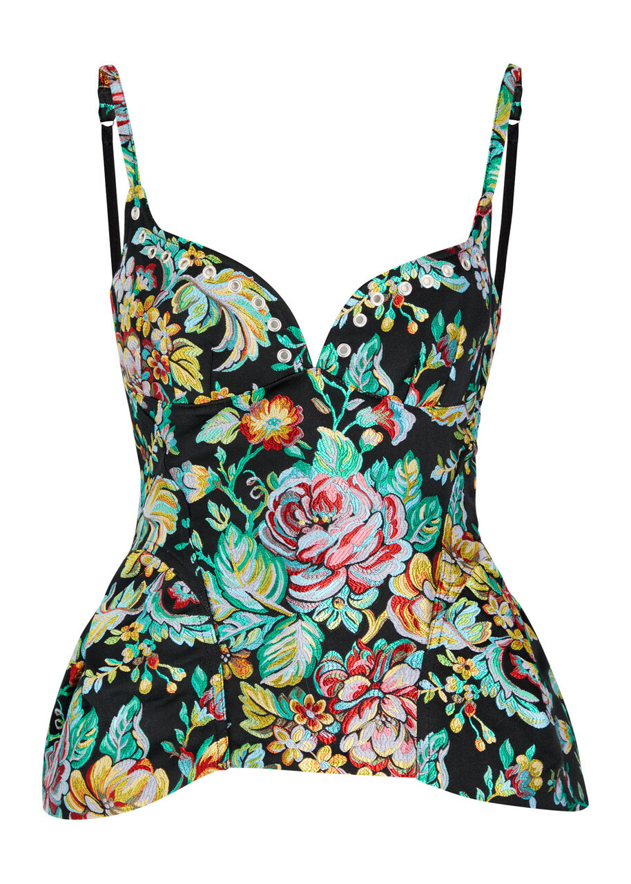 Marques' Almeida Floral Brocade Corset top Multicoloured
