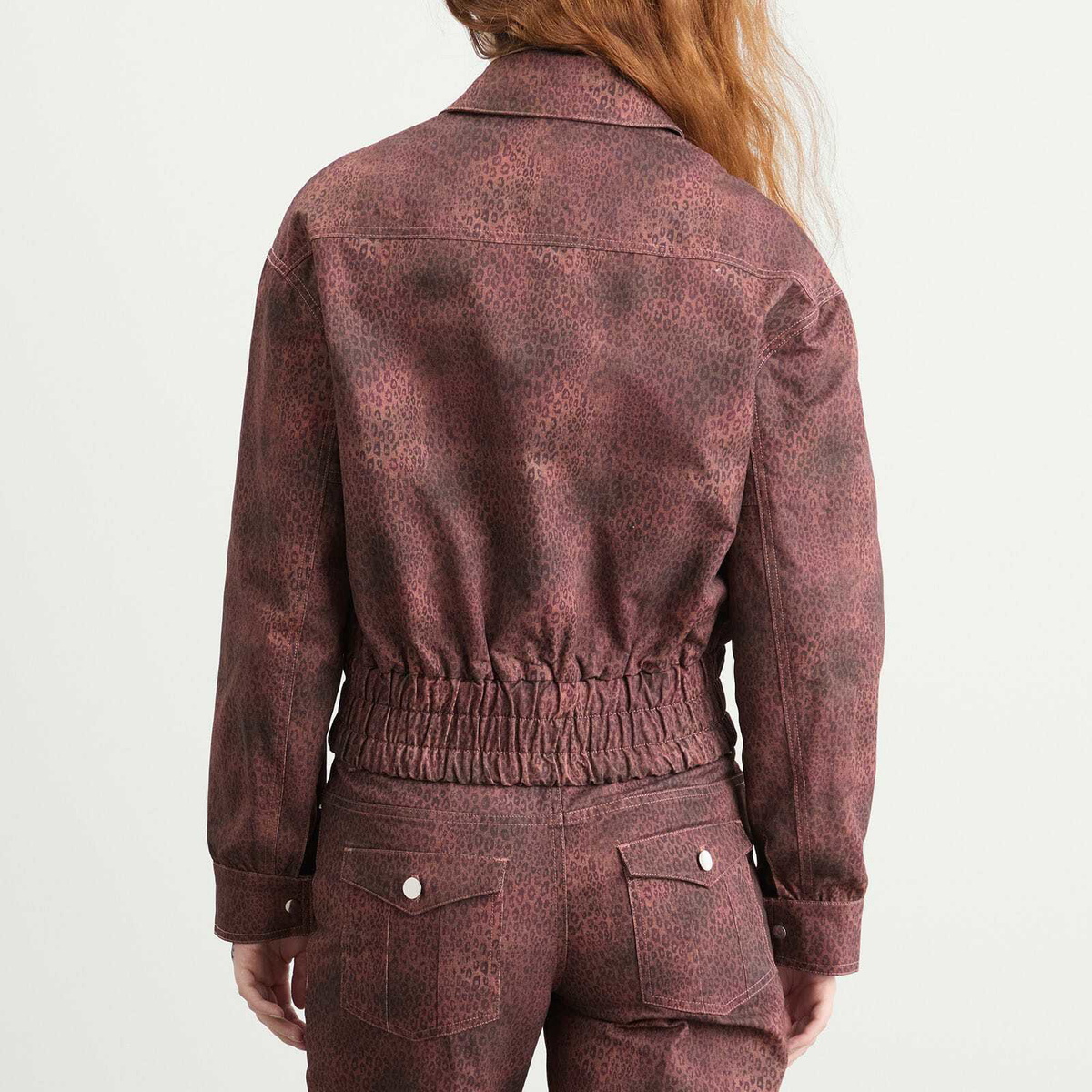 Peachy Den Women's Cicely Jacket in Red Leopard