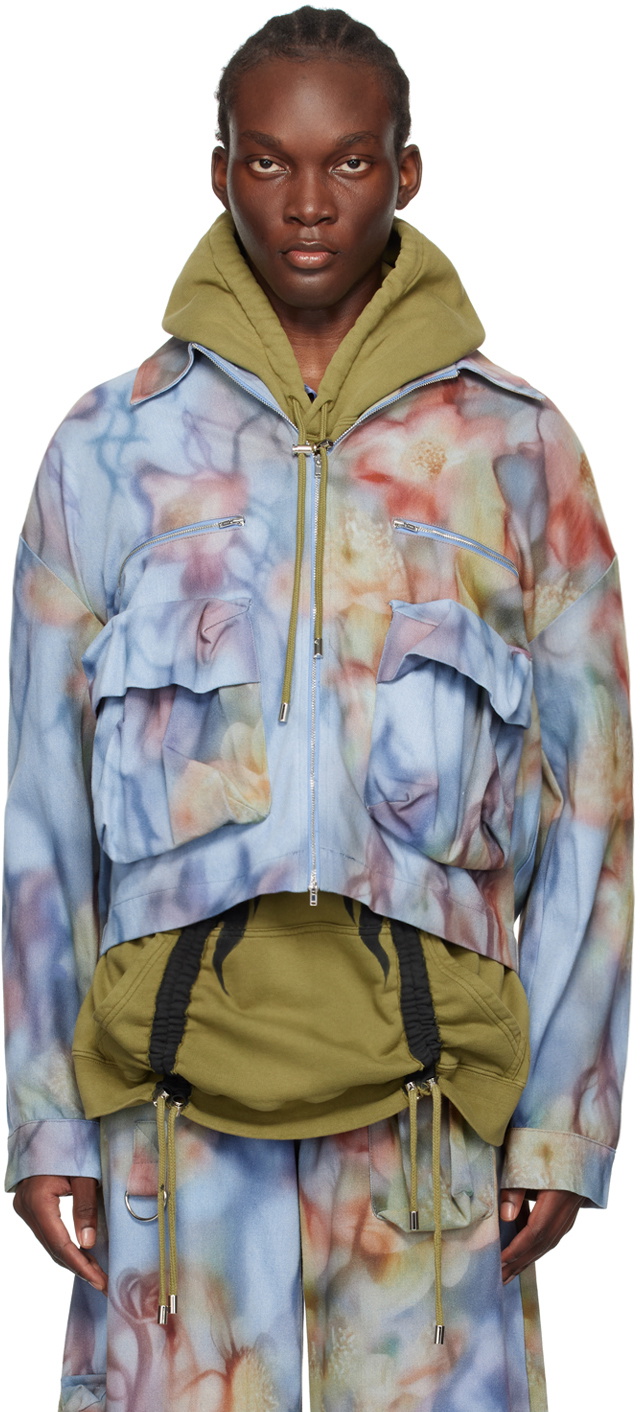 Collina Strada SSENSE Exclusive Off-White Doodle Flower Jacket