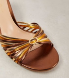 Gianvito Rossi Vyna metallic leather mules