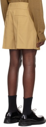 Recto Beige Pin Tuck Shorts