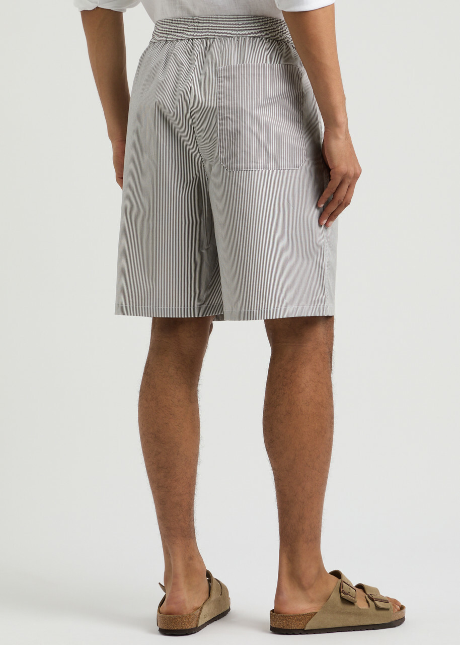 Rag & Bone Irving Striped Stretch-cotton Shorts Grey