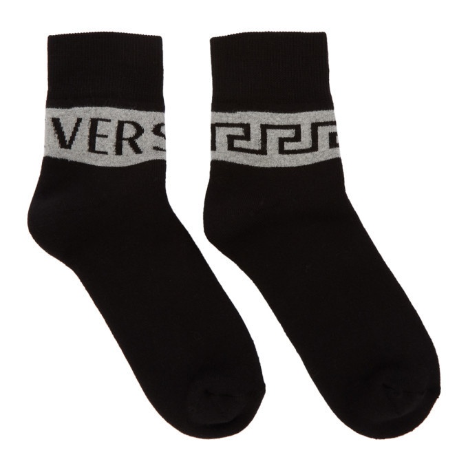Photo: Versace Black and Grey Ankle Socks