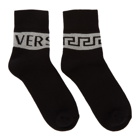 Versace Black and Grey Ankle Socks
