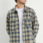 Engineered Garments Men's Plaid Jacquard Work Shirt in Navy