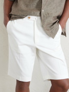 De Petrillo - Straight-Leg Cotton-Blend Twill Shorts - White