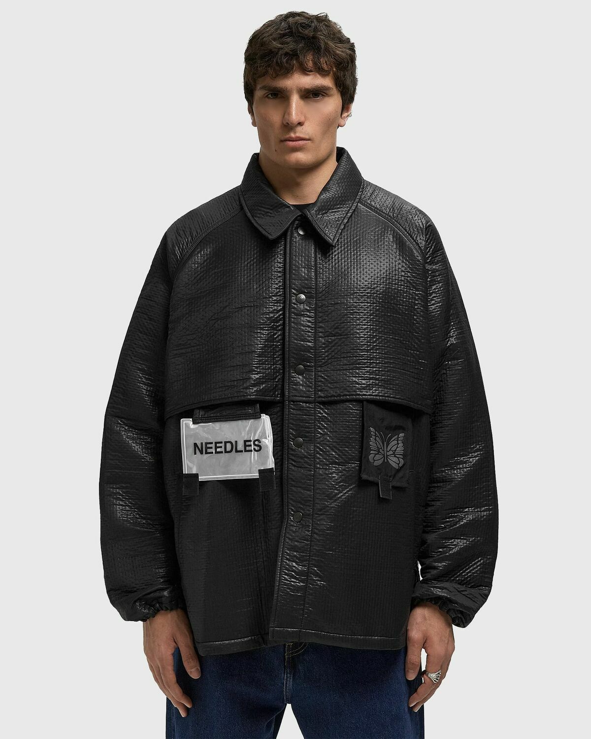 Needles Cruiser Jacket - Dual Quilt Black Mens Overshirt Needles