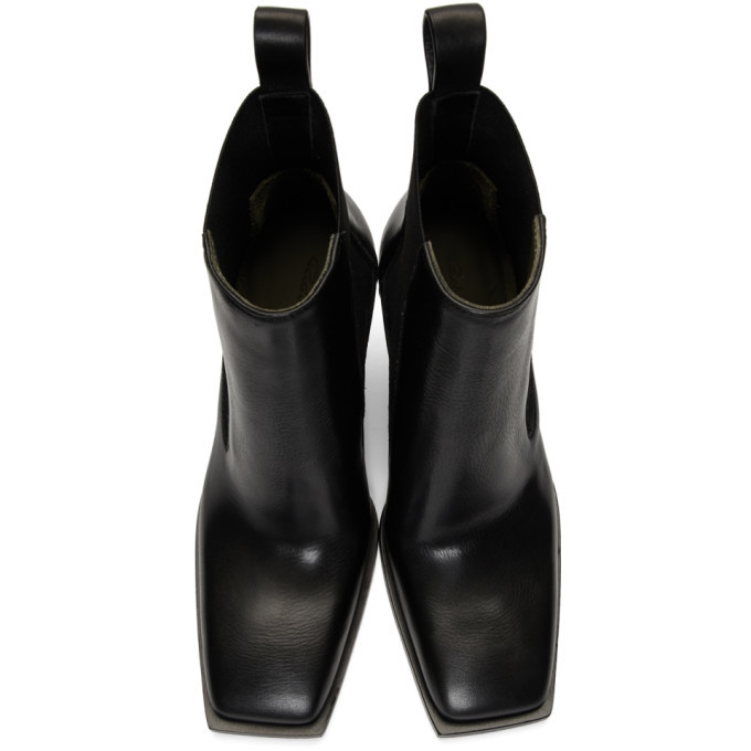 Rick Owens Black Leather Sharp Wedge Boot Rick Owens