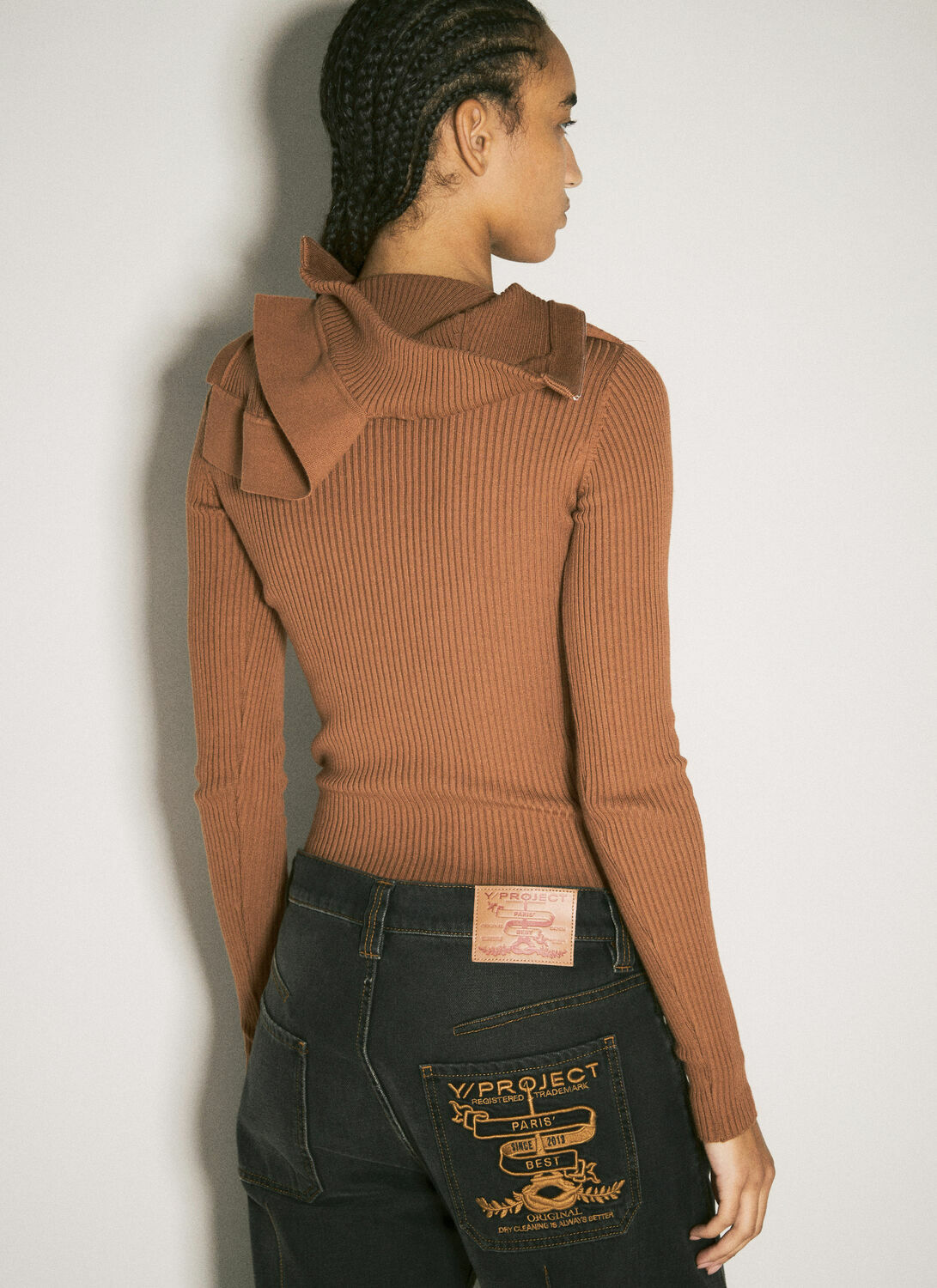 Y/Project Pinched Shoulder Rib Sweater