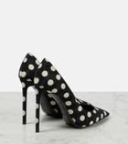 Saint Laurent Zoe 105 polka-dot silk pumps
