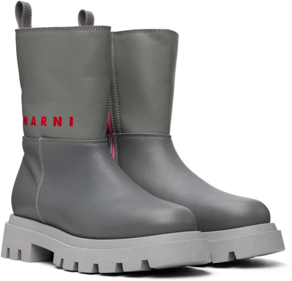 Marni Big Kids Gray Low Boots