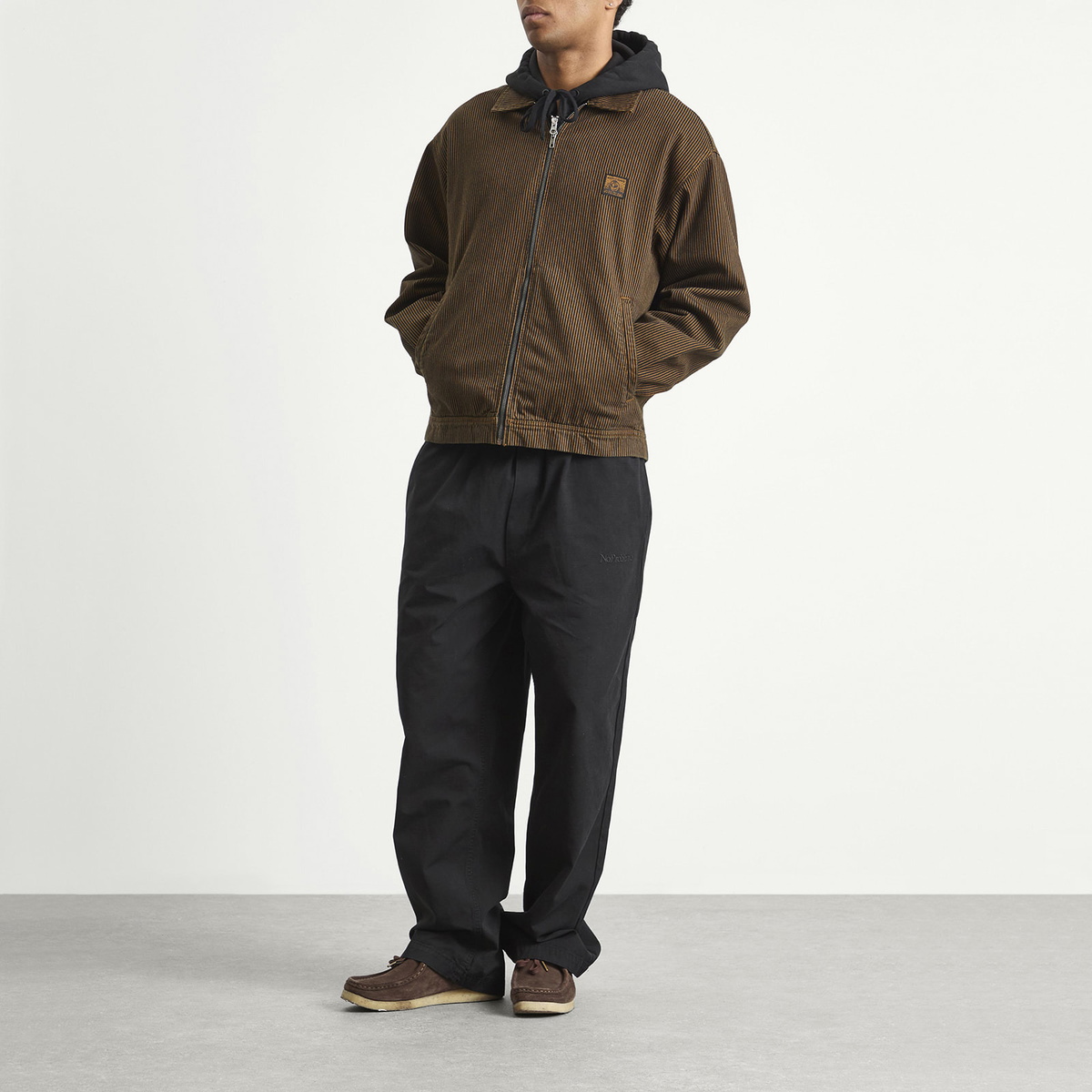 No Problemo Men's Striped Nayoko Jacket in Brown