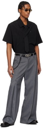 NULLUS Black Seersucker Polo