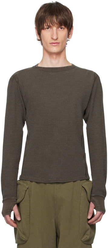 Photo: Entire Studios Brown Thermal Long Sleeve T-Shirt