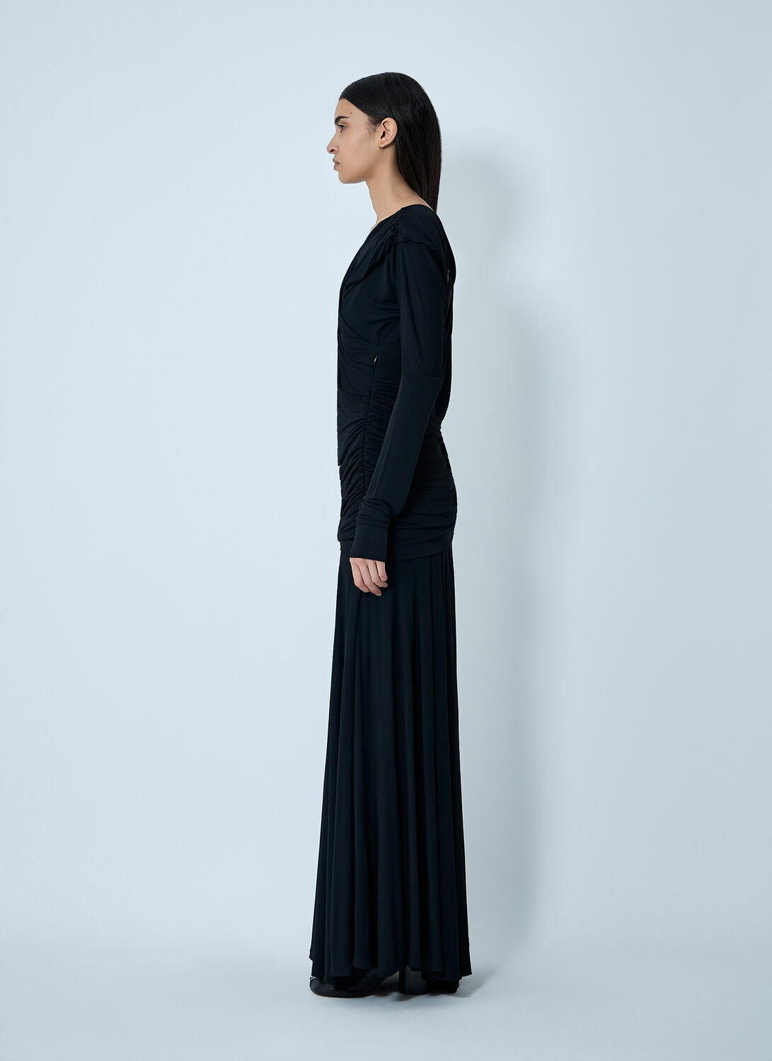 GANNI Ruched Maxi Dress