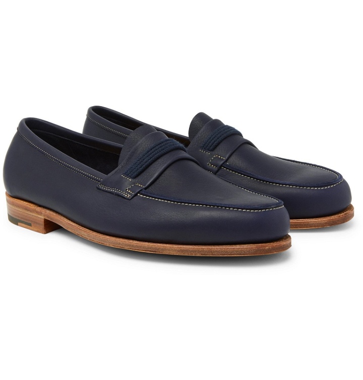 Photo: John Lobb - Tore Leather Penny Loafers - Blue