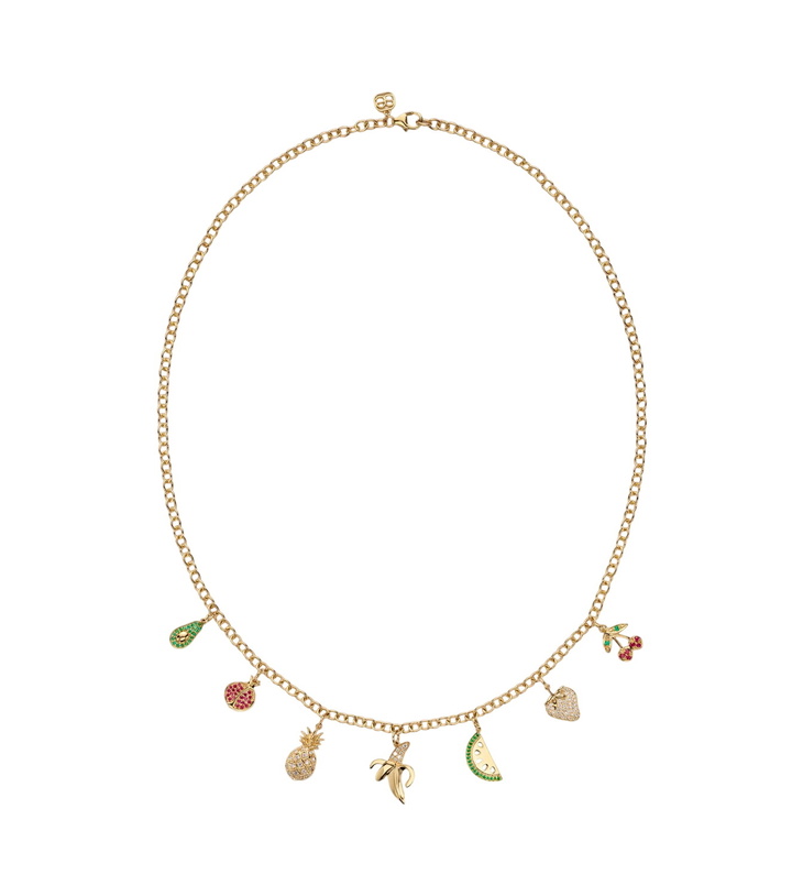 Photo: Sydney Evan 14kt gold charm necklace with gemstones