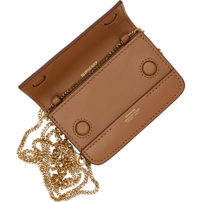 Brown Card holder with chain Burberry - Vitkac GB