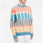 The Trilogy Tapes Men's TTT Check Grid Mohair Crew Knit in Multi