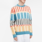 The Trilogy Tapes Men's TTT Check Grid Mohair Crew Knit in Multi