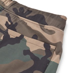 Valentino - Camouflage-Print Fleece-Back Jersey Drawstring Shorts - Men - Green