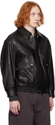 Dunst Black Oversized Vintage Leather Jacket
