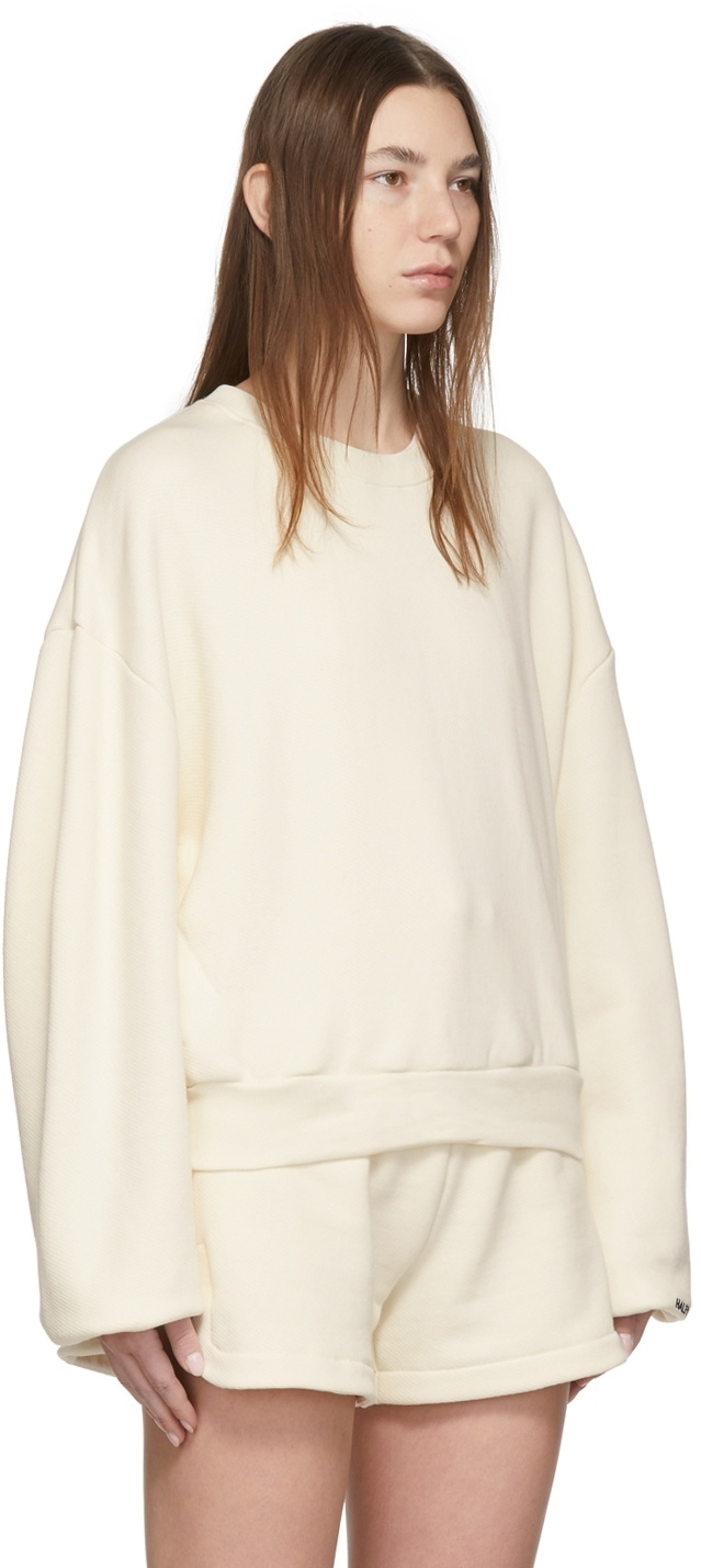 HALFBOY Off-White Crew Over Cropped Sweatshirt